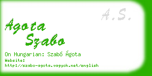 agota szabo business card